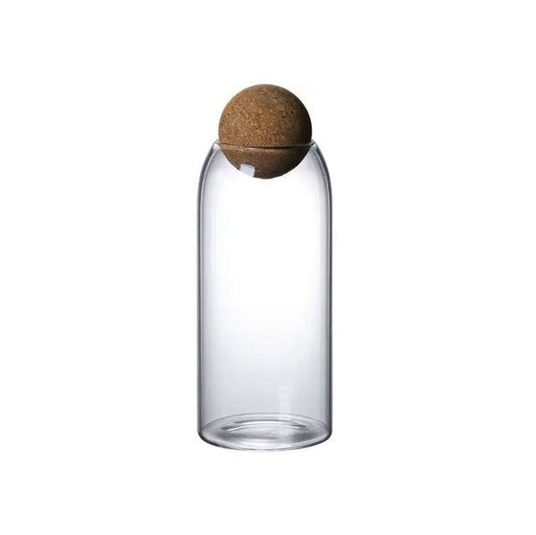 Enhabit Glass Cylindrical Jar with Cork Stopper Large