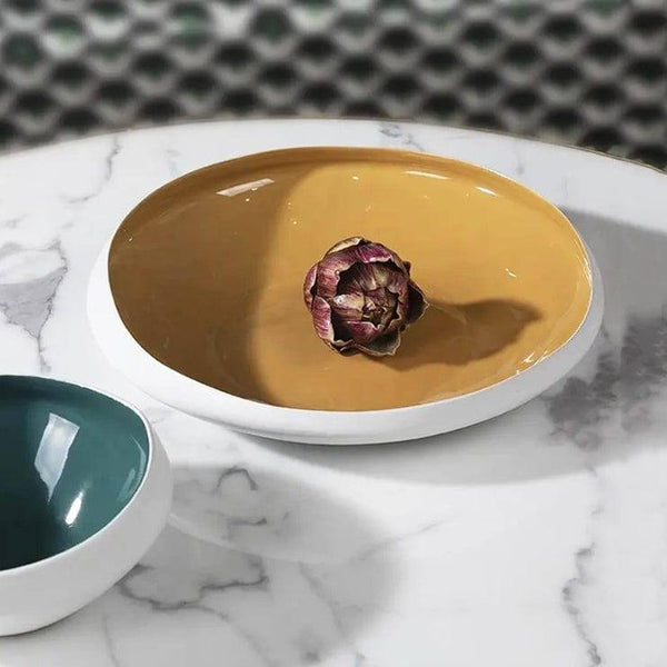 Enhabit Glaze Ceramic Bowl Large - White Amber