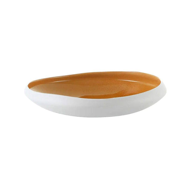 Enhabit Glaze Ceramic Bowl Large - White Amber - Modern Quests