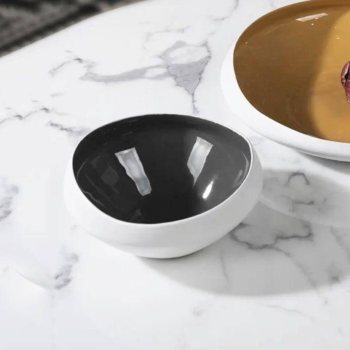 Enhabit Glaze Ceramic Bowl Medium - White Grey