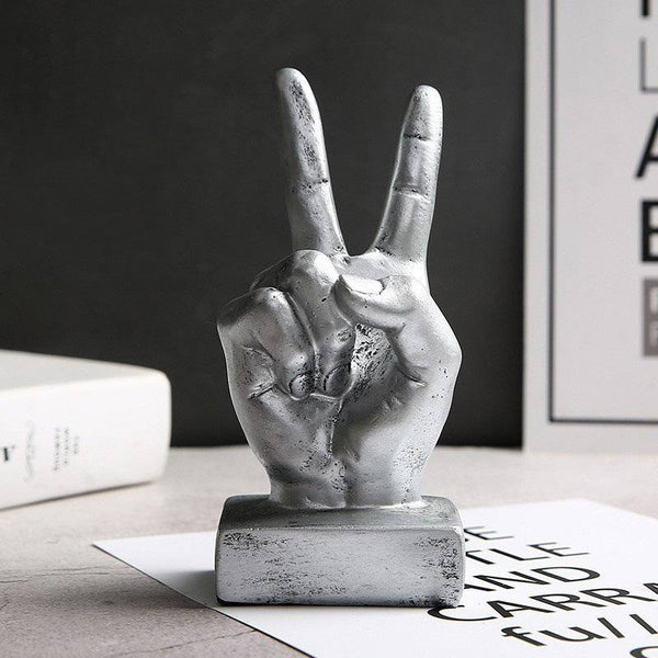 Enhabit Hand Gesture Sculpture Small - Peace - Modern Quests
