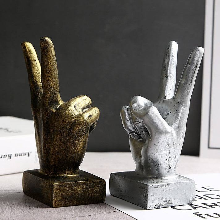Enhabit Hand Gesture Sculpture Small - Peace - Modern Quests