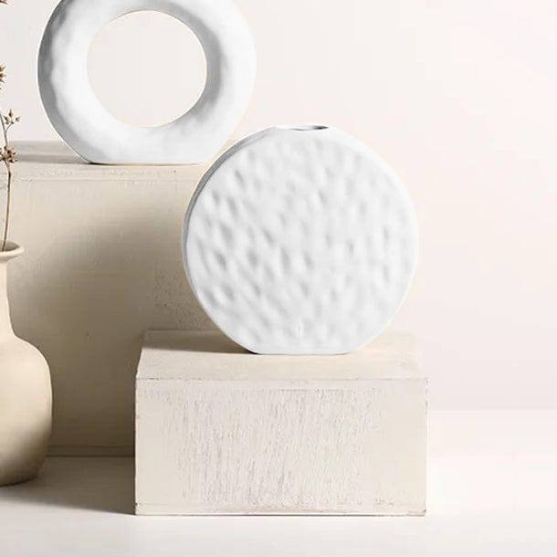 Enhabit Impressions Ceramic Vase - White - Modern Quests