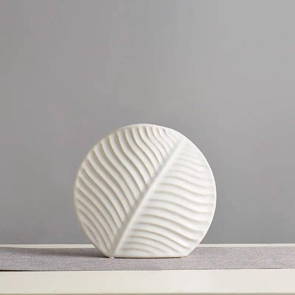 Enhabit Leaf Slim Ceramic Vase - White