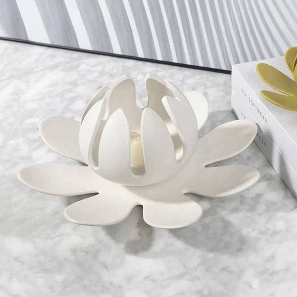Enhabit Lotus Ceramic Sculpture Large - White