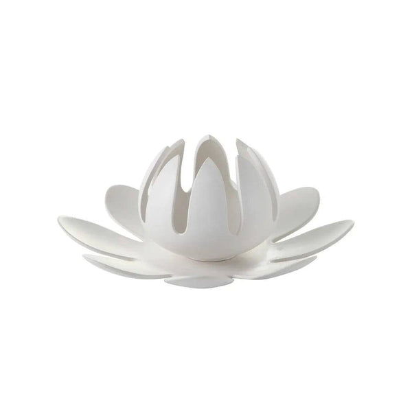 Enhabit Lotus Ceramic Sculpture Large - White - Modern Quests