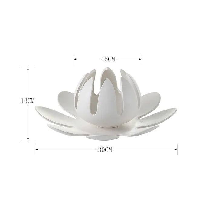 Enhabit Lotus Ceramic Sculpture Large - White - Modern Quests