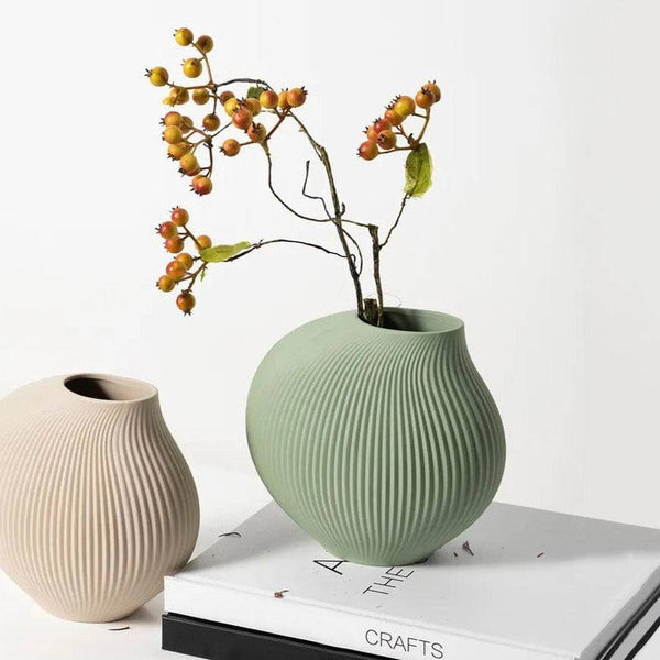 Enhabit Luna Shell Vase Small - Green - Modern Quests