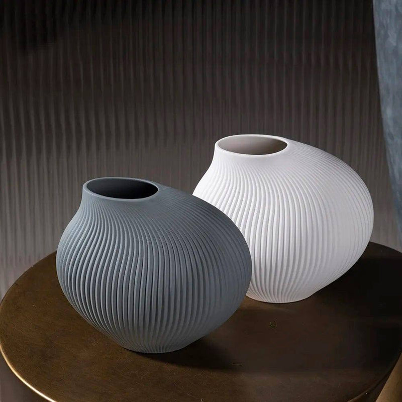 Enhabit Luna Shell Vase Small - Grey - Modern Quests