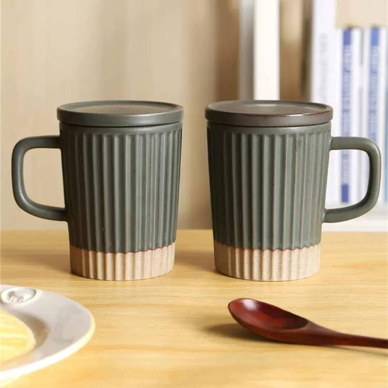 Enhabit Matte Coffee Mug With Lid - Olive Green