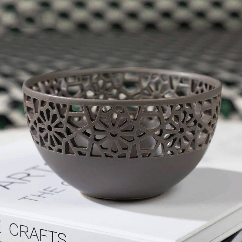 Enhabit Mesh Ceramic Bowl Small - Grey - Modern Quests