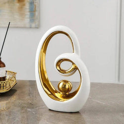 Enhabit Oracle Ceramic Sculpture - White Gold - Modern Quests