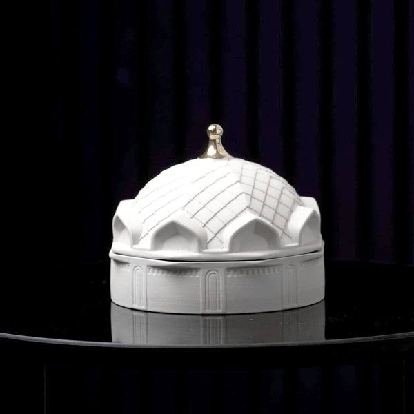 Enhabit Persian Dome Ceramic Decorative Box - White