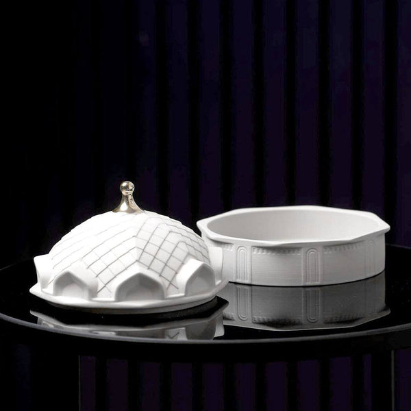 Enhabit Persian Dome Ceramic Decorative Box - White