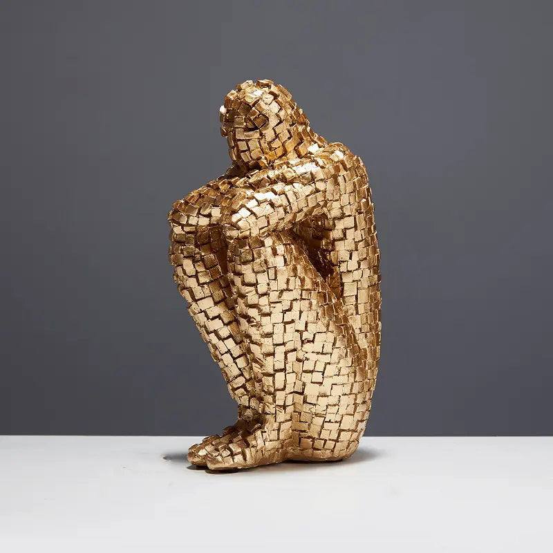 Enhabit Pixel Man Decorative Accent - Gold - Modern Quests