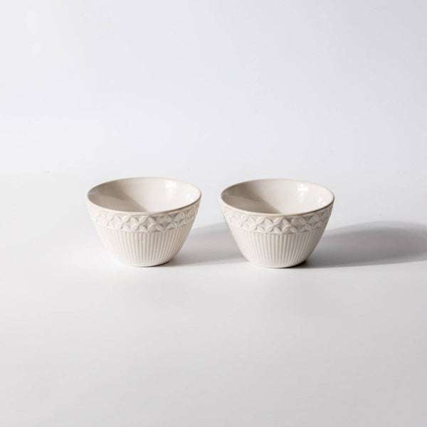 Enhabit Primrose Small Bowls, Set of 2 - Chiffon White