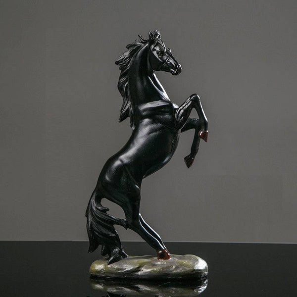 Enhabit Rearing Horse Decorative Sculpture - Black