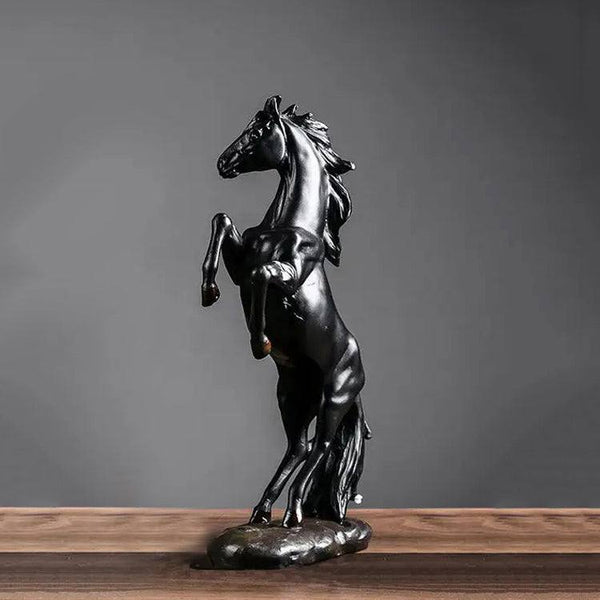 Enhabit Rearing Horse Decorative Sculpture - Black