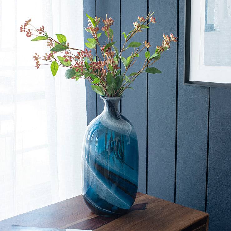 Enhabit Sandstorm Glass Vase Large - Blue Grey