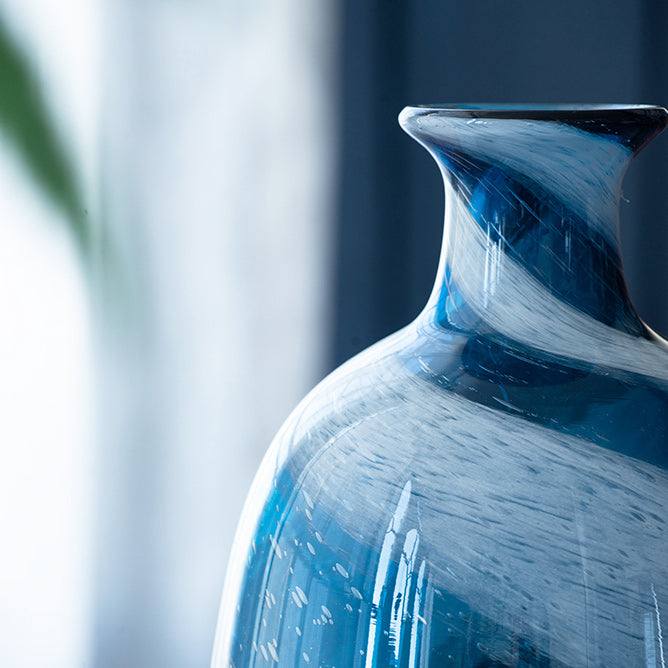 Enhabit Sandstorm Glass Vase Large - Blue Grey