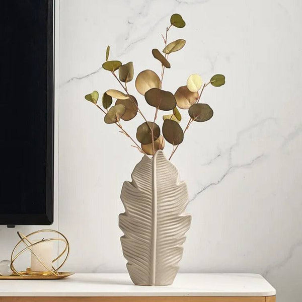 Enhabit Serrate Ceramic Slim Vase Large - Grey