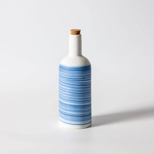 Enhabit Shore Condiment Bottle with Lid - White & Blue