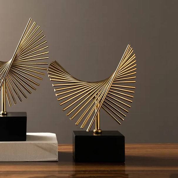 Enhabit Spiral Metal Decorative Sculpture Large - Brass