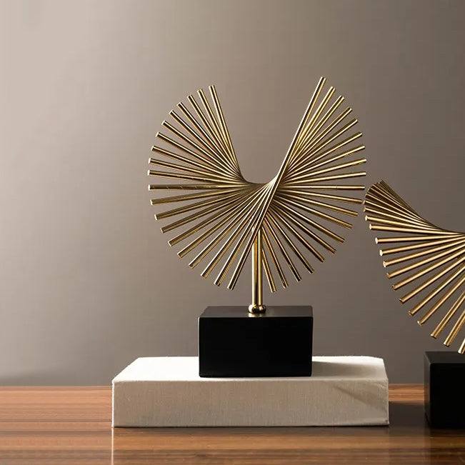 Enhabit Spiral Metal Decorative Sculpture Medium - Brass