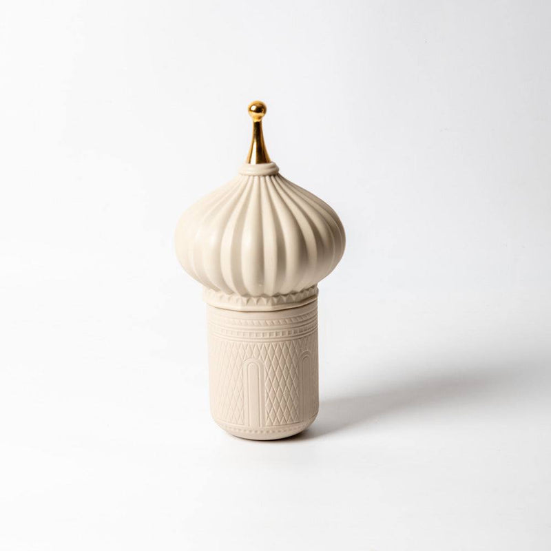 Enhabit Spire Ceramic Decorative Jar Medium - Beige