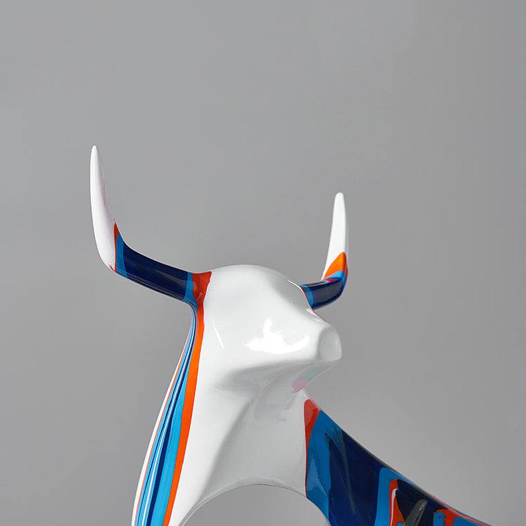 Enhabit Standing Bull Decorative Sculpture - Splash Blue - Modern Quests