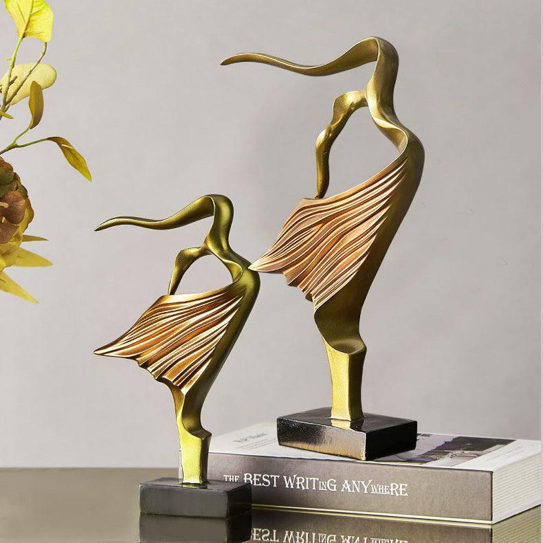 Enhabit Sway Decorative Sculptures, Set of 2 - Gold