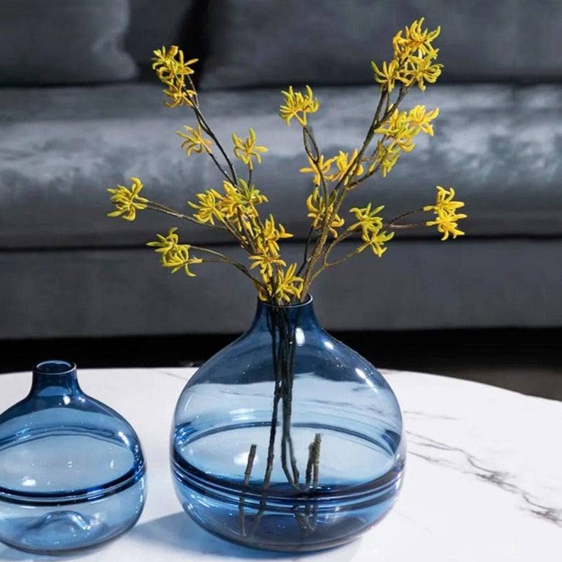 Enhabit Swirl Glass Vase Large - Ocean Blue - Modern Quests