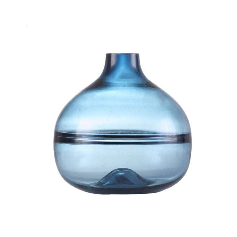 Enhabit Swirl Glass Vase Large - Ocean Blue