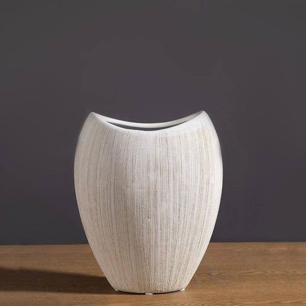 Enhabit Textured Arc Vase - Shell White - Modern Quests