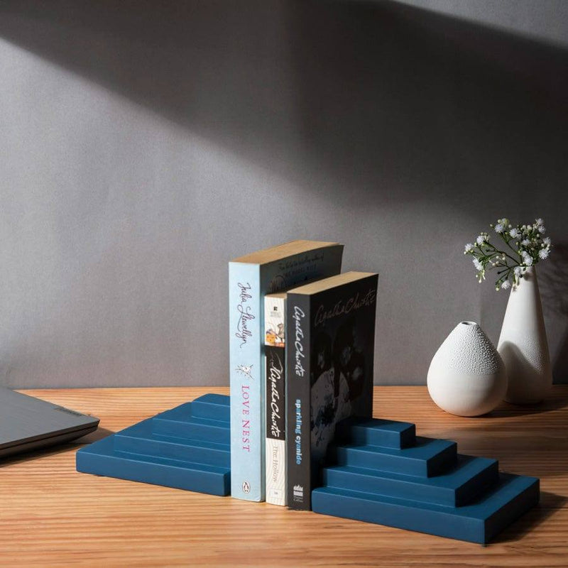ESQ Living Accordion Bookends, Set of 2 - Ink Blue