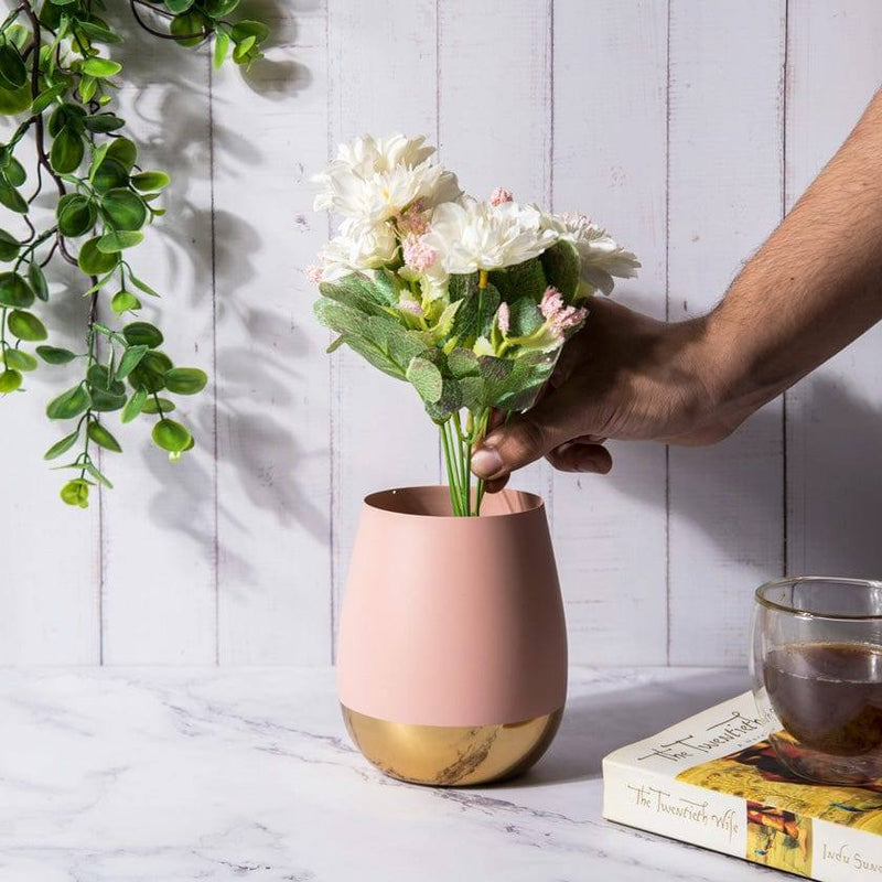 ESQ Living Amour Vase Medium - Rose Pink & Gold - Modern Quests