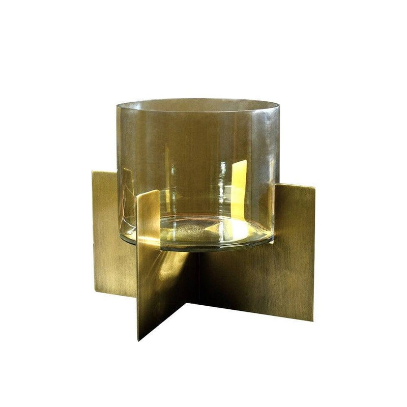 ESQ Living Anea Glass Hurricane - Gold