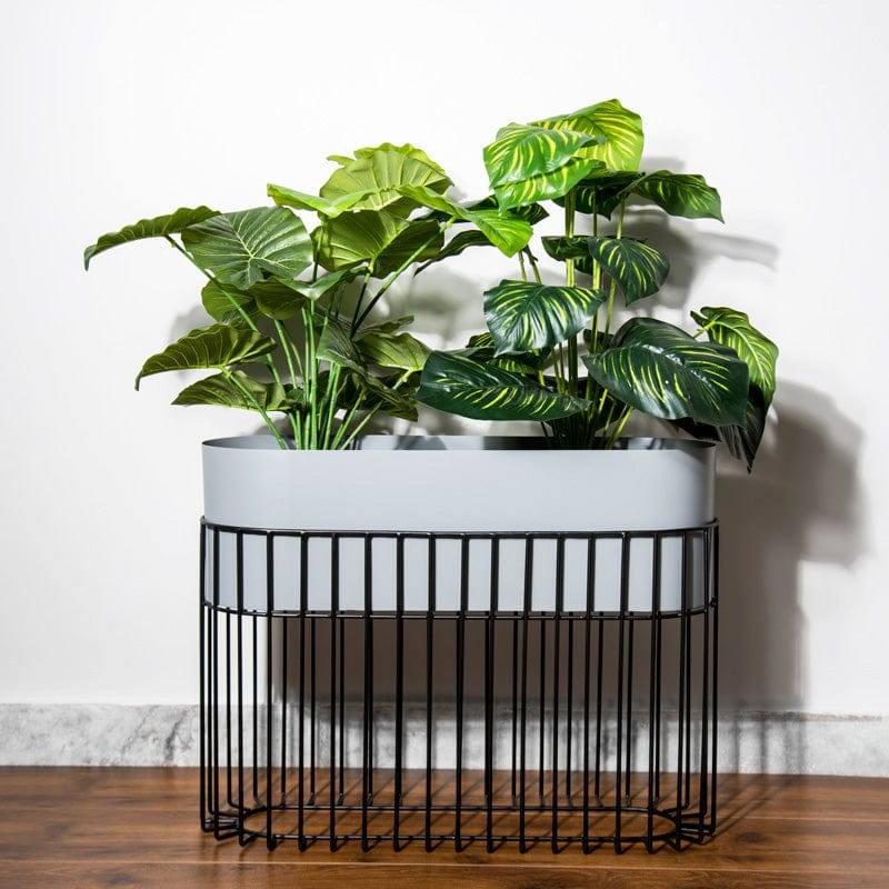 ESQ Living Arlo Indoor Metal Planter with Stand - Matte Grey - Modern Quests