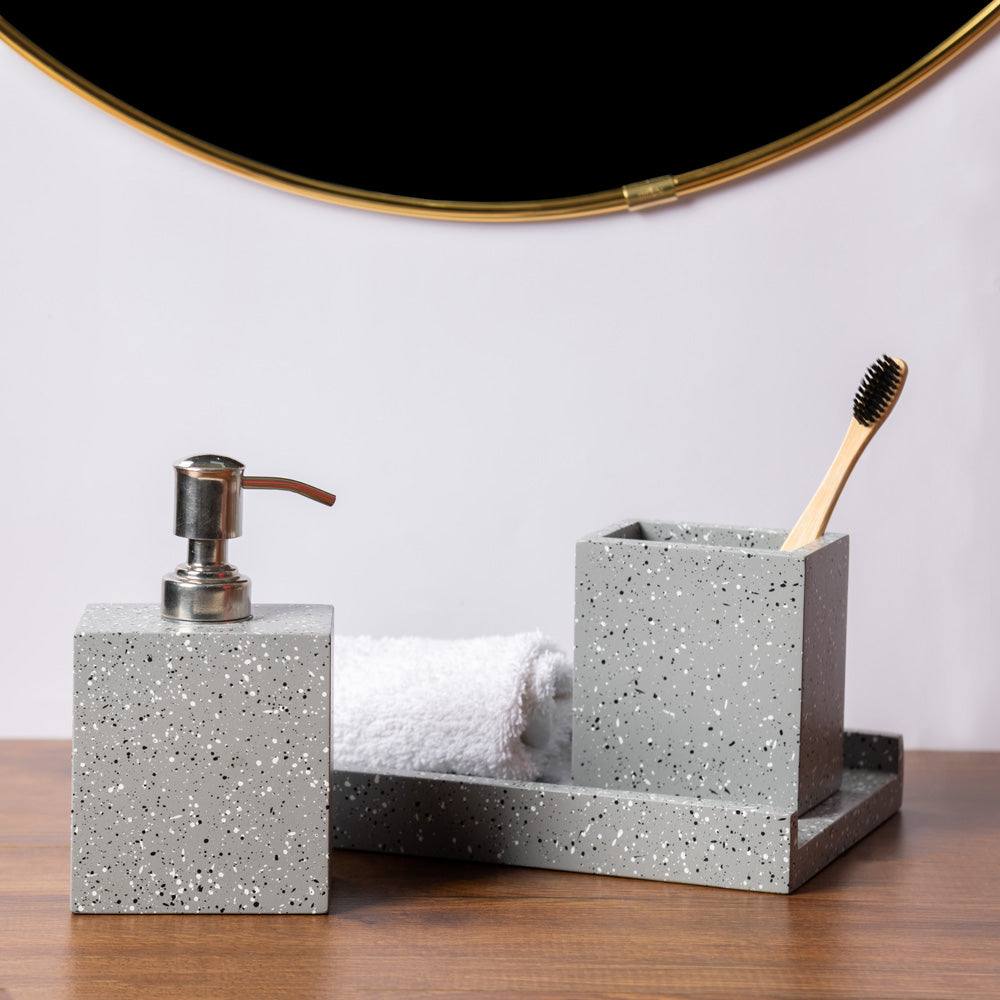 ESQ Living Baston 3-piece Bathroom Set - Speckled Grey | Modern Quests