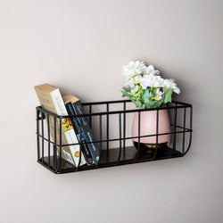 ESQ Living Block Wall Shelf - Black & Wood - Modern Quests