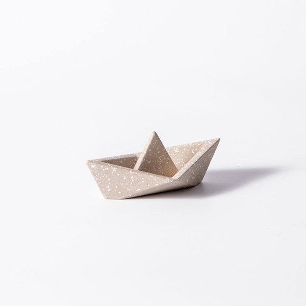 ESQ Living Concrete Boat Paperweight - Speckled Taupe