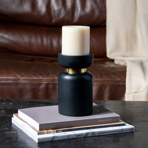 ESQ Living Concrete Candle Stand Large - Black - Modern Quests