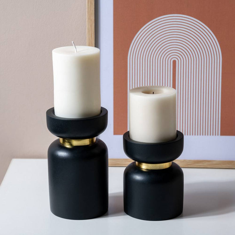 ESQ Living Concrete Candle Stand Large - Black - Modern Quests