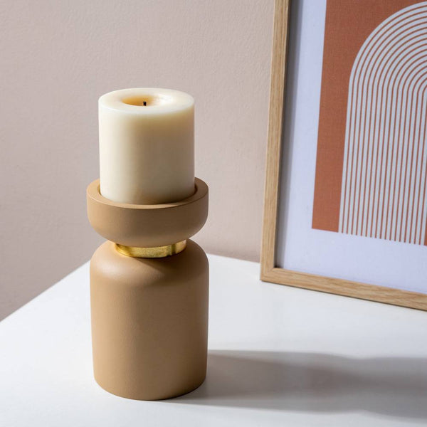 ESQ Living Concrete Candle Stand Large - Taupe - Modern Quests
