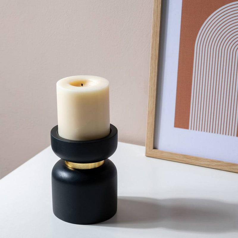 ESQ Living Concrete Candle Stand Medium - Black - Modern Quests
