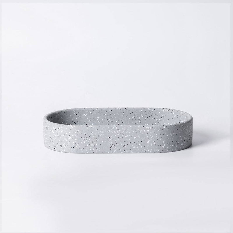 ESQ Living Concrete Oval Tray Small - Speckled Grey