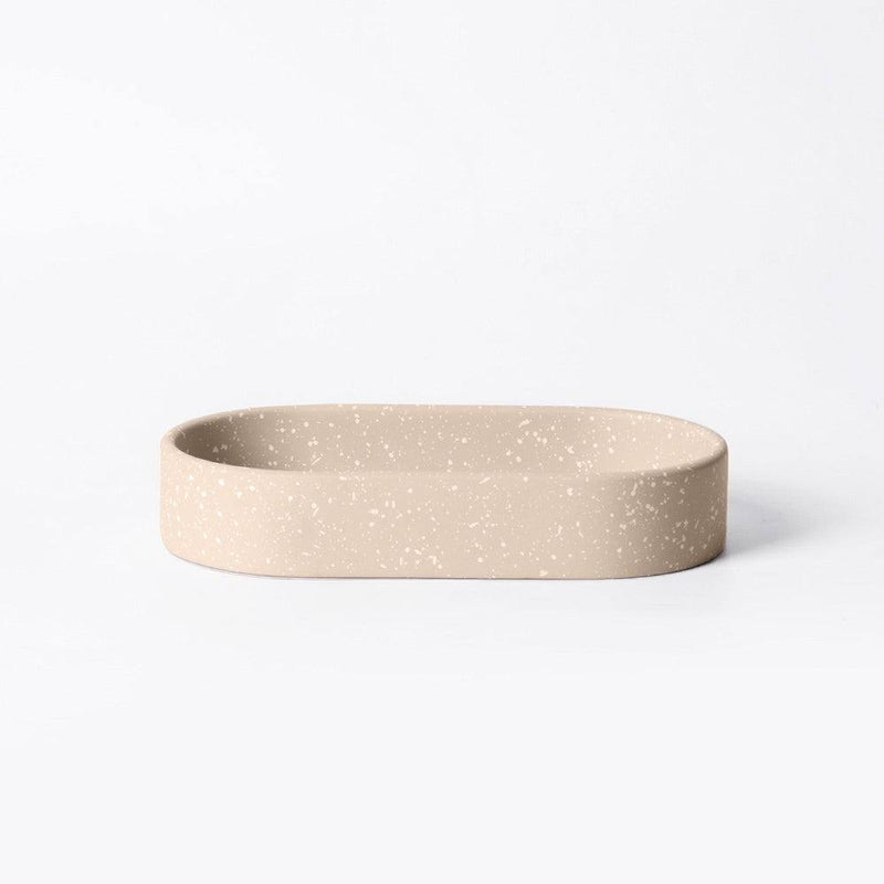 ESQ Living Concrete Oval Tray Small - Speckled Taupe