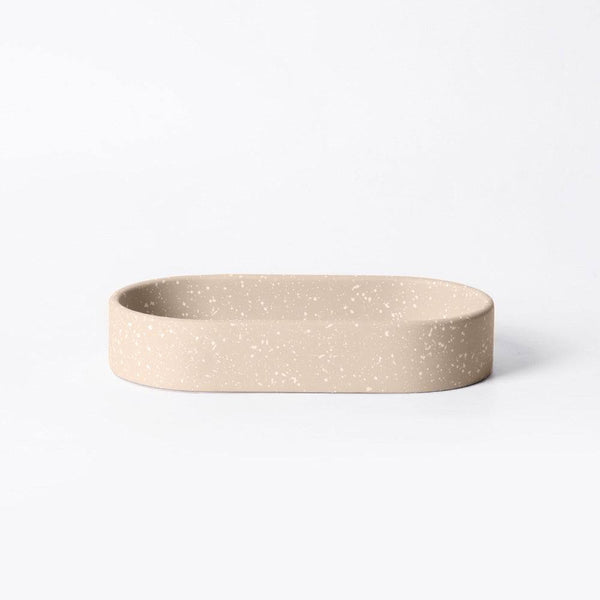 ESQ Living Concrete Oval Tray - Speckled Taupe - Modern Quests