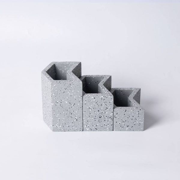 ESQ Living Concrete Tier Desk Organisers - Speckled Grey