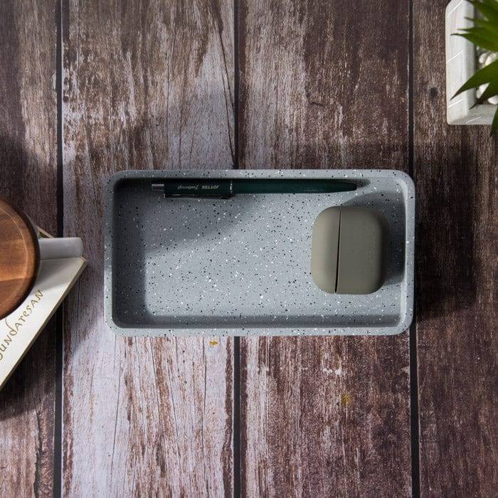 ESQ Living Concrete Valet Tray - Speckled Grey - Modern Quests